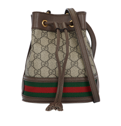 Mini Ophidia Bucket Bag, Canvas/Leather, Beige, 550620, B/DB/RCT, 5*
